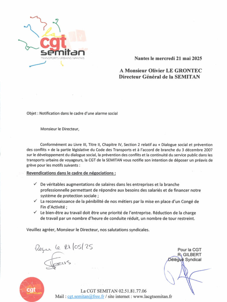 Alarme sociale déposée pour préparer la journée d'action du 5 juin 2025