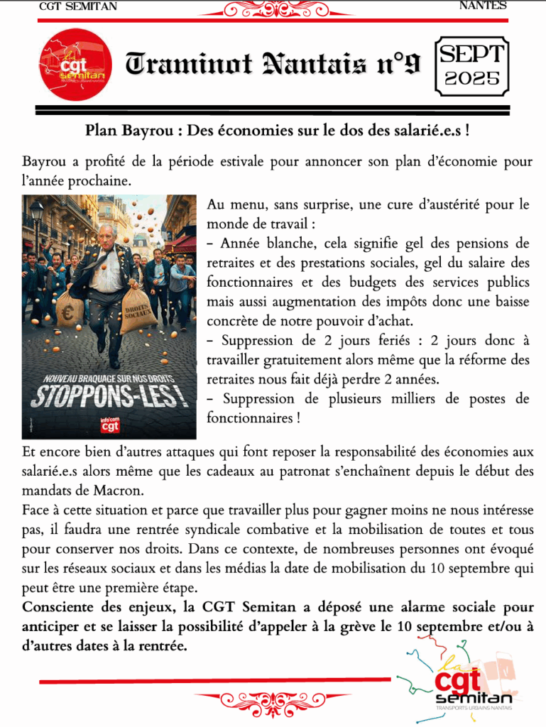 Retrouvez notre nouveau traminot de rentrée